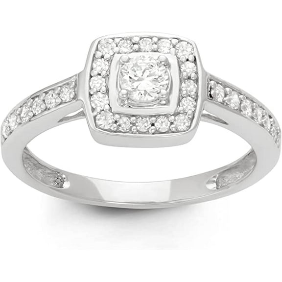 MyDiamondBox 1/2 Carat Total Weight (cttw) 14K White Gold Wedding Rings - Modern Diamond Bridal Ring for Women (Size: 7)