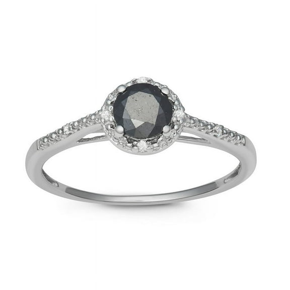 MyDiamondBox 1/2 Carat Total Weight (cttw) Sterling Silver Black and White Diamond Ring for Women (Size: 4.5)