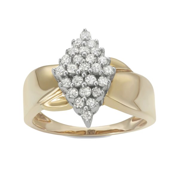 MyDiamondBox 1/2 Carat Total Weight (cttw) Wedding Rings - Marquise Shaped Cluster Waterfall Ring In Sterling Silver for Women (Yellow Gold, Size: 9)