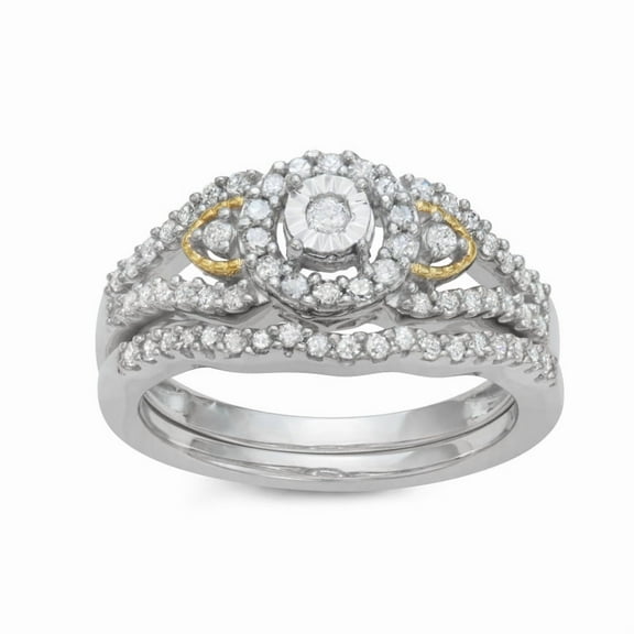 MyDiamondBox 1/2 cttw White Diamonds Cluster Square/Princess Halo Engagement Ring Crafted in 10KT White Gold Real Diamond Ring for Women, US5