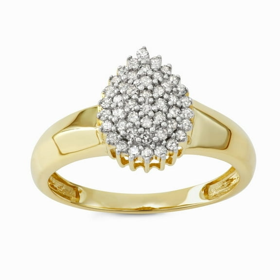 MyDiamondBox 1/3cttw Round Diamond Cluster Engagement Ring Crafted In 10KT Yellow Gold, Bridal Rings For Women (5)
