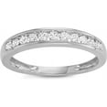 thumbnail image 1 of MyDiamondBox 1/4 Carat Total Weight (cttw) 10K White Gold Channel Set Diamond Wedding Band - For Women (Size: 7), 1 of 2