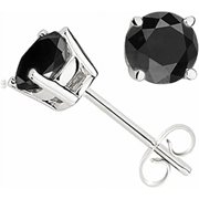 MyDiamondBox 1/4 Carat Total Weight (cttw) Black Diamond Stud Earrings - 14K White Gold Diamond Earrings - for Women and Girls
