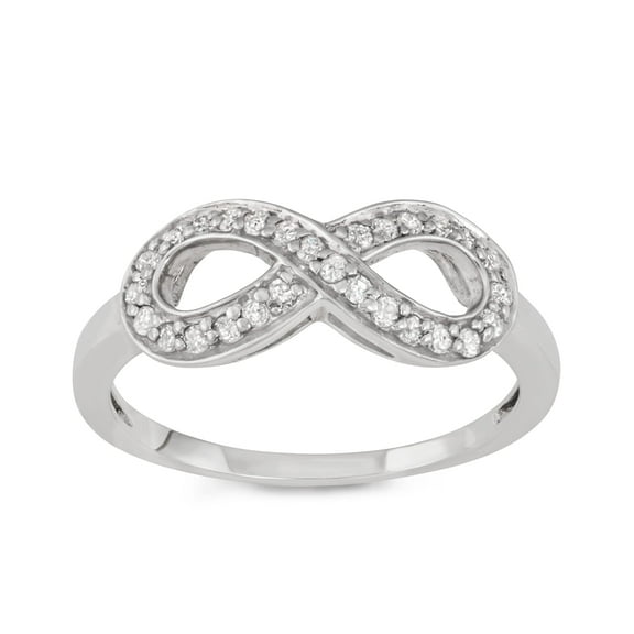 MyDiamondBox 1/4 Carat Total Weight (cttw) Sterling Silver White Diamond Infinity Ring for Women (Size: 6)