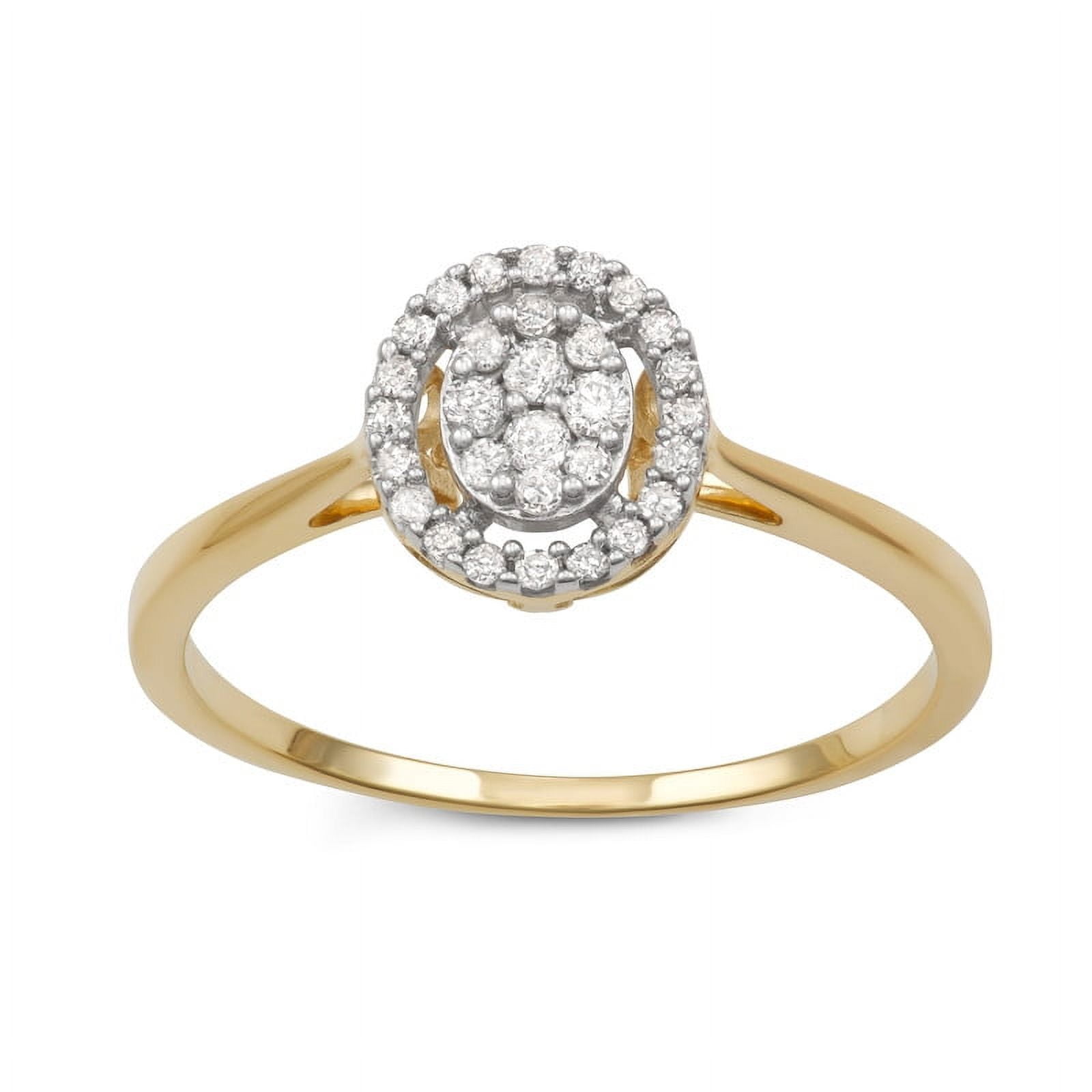 MyDiamondBox 1/4 cttw Diamond Oval Shape Cluster Engagement Ring ...