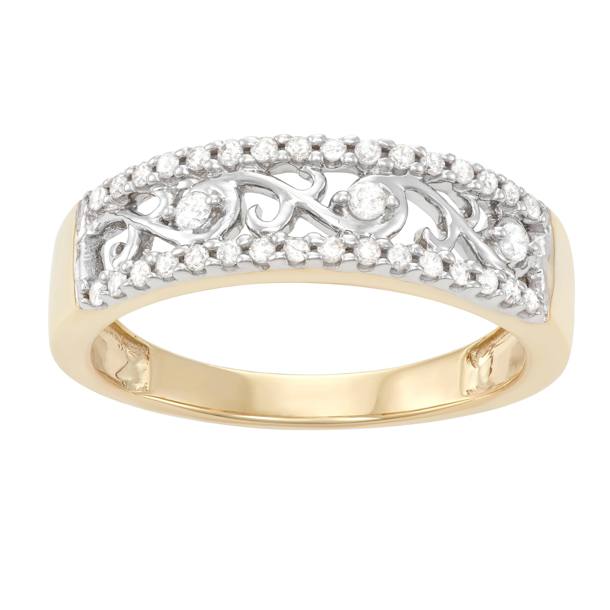 MyDiamondBox 1/4 cttw White Diamond Vintage Anniversary Band Ring