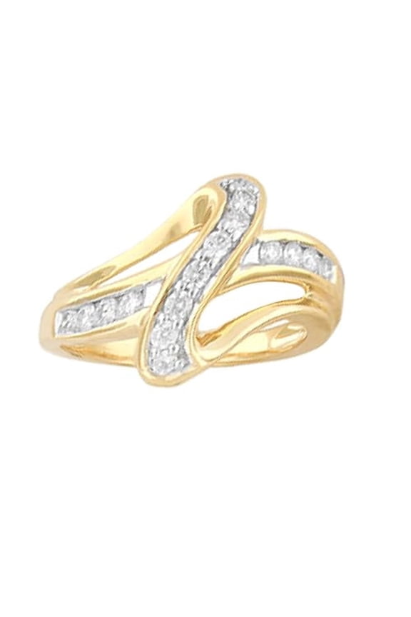 1/4 cttw White Diamonds Twisted Shank Channel Set Promise Ring Crafted in 10KT Yellow Gold Real Diamond Ring for Women, US5