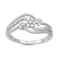 thumbnail image 1 of MyDiamondBox 1/4cttw 3 Head Diamond Cluster Promise Ring crafted in Rhodium Plated Sterling Silver, Real Diamond Ring for Women, US9, 1 of 2