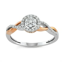 MyDiamondBox, 1/4cttw Two-tone Criss Cross White Diamond Cluster Ring Crafted in Rhodium Plated & Rose Gold Plated Sterling Silver, US5