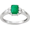 thumbnail image 1 of MyDiamondBox 1 Carat Total Weight (cttw) 10K White Gold Wedding Rings with Emerald Gemstone - Diamond Bridal Ring for Women (Ring Size: 6), 1 of 3