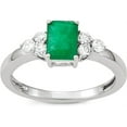 thumbnail image 1 of MyDiamondBox 1 Carat Total Weight (cttw) 10K White Gold Wedding Rings with Emerald Gemstone - Diamond Bridal Ring for Women (Ring Size: 8), 1 of 3