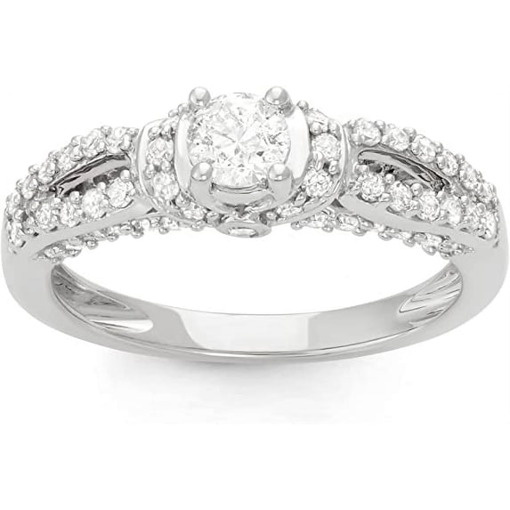MyDiamondBox 1 Carat Total Weight (cttw) 14K Wedding Ring with White Diamonds - White Gold Bridal Ring for Women (Ring Size: 6)