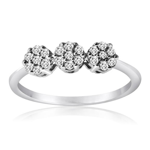 MyDiamondBox 10KT White Gold 1/3CTTW Diamond Cluster Ring