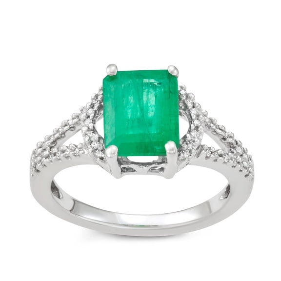MyDiamondBox 2.15 Carat Total Weight (cttw) 14K Wedding Rings with Emerald Gemstone - Diamond Bridal Ring for Women (Ring Size: 5)