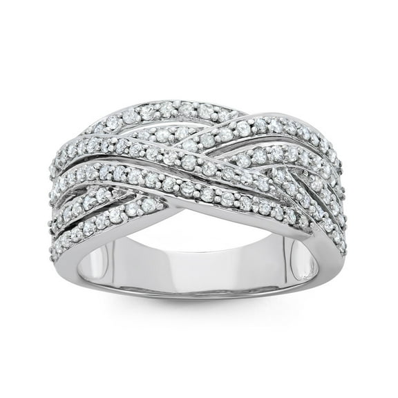 MyDiamondBox 3/4 CTTW 10KT White Gold Diamond Ring - Wedding ring for women (Size: 7)