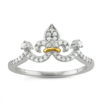 MyDiamondBox Sterling Silver 1/5 CTTW Diamond Crown Ring
