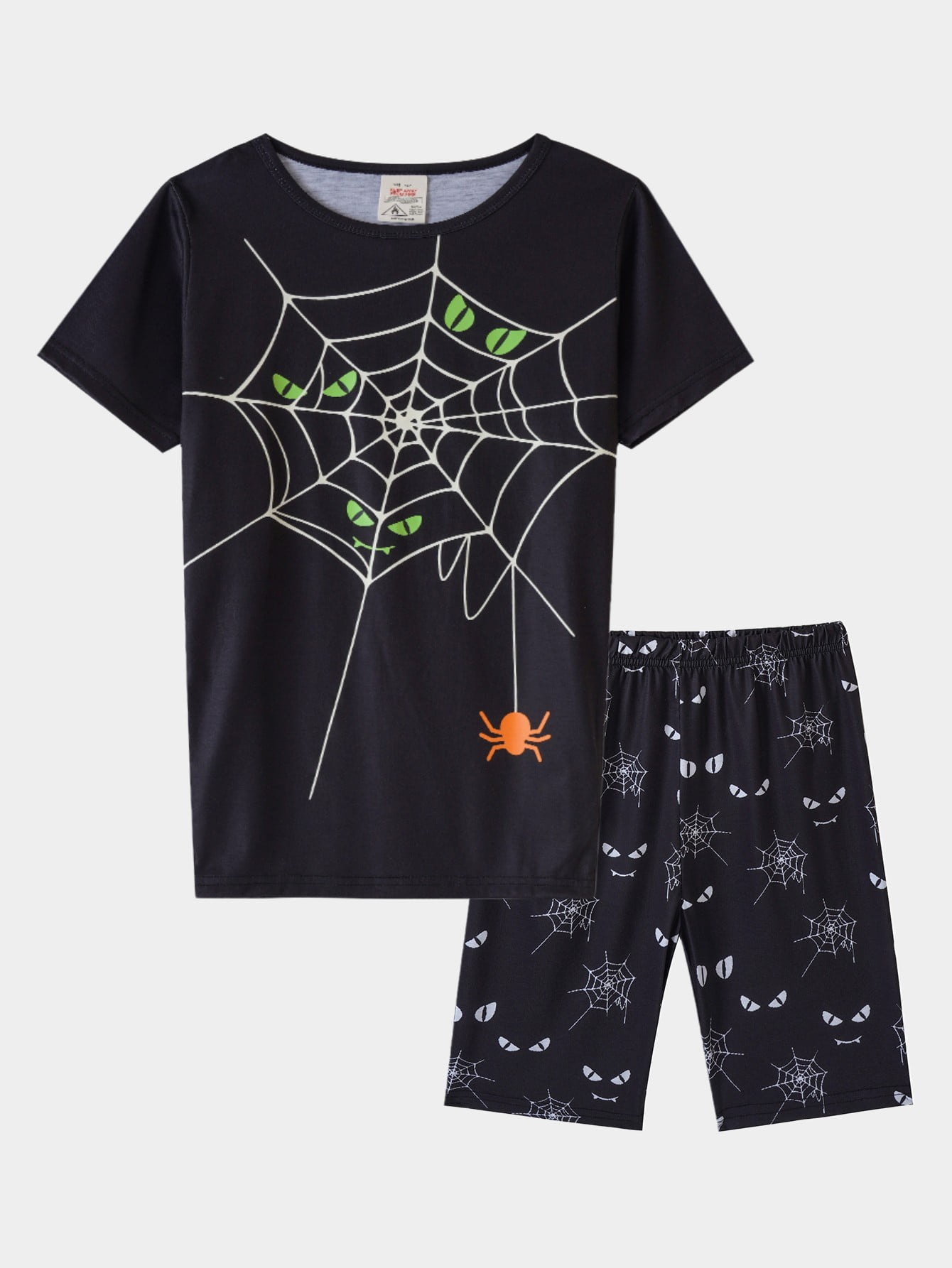 MyFav Big Boys Glow in Dark Skull Pjs Cotton Sleepwear Comfy Pajama