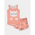 thumbnail image 1 of MyFav Big Kids Girls Sleeveless Pajama Sets Cute Cat Sleepwear Loungewear, 1 of 5