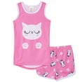 thumbnail image 1 of MyFav Big Kids Girls Sleeveless Pajama Sets Cute Panda Polka Dot Sleepwear Loungewear, 1 of 6