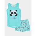 thumbnail image 1 of MyFav Big Kids Girls Sleeveless Pajama Sets Cute Panda Sleepwear Loungewear,6-14Y, 1 of 6