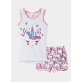 thumbnail image 1 of MyFav Big Kids Girls Sleeveless Pajama Sets Cute Unicorn Sleepwear Loungewear,6-14Y, 1 of 5