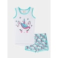thumbnail image 1 of MyFav Big Kids Girls Sleeveless Pajama Sets Cute Unicorn Sleepwear Loungewear,6-14Y, 1 of 4