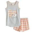 thumbnail image 1 of MyFav Big Kids Girls Sleeveless Sleepwear Hearts Shape Striped Pajama Nightgown,6-14Y, 1 of 6