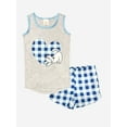 thumbnail image 1 of MyFav Big Kids Girls Sleeveless Sleepwear Hearts Shape Striped Pajama Nightgown,6-14Y, 1 of 6