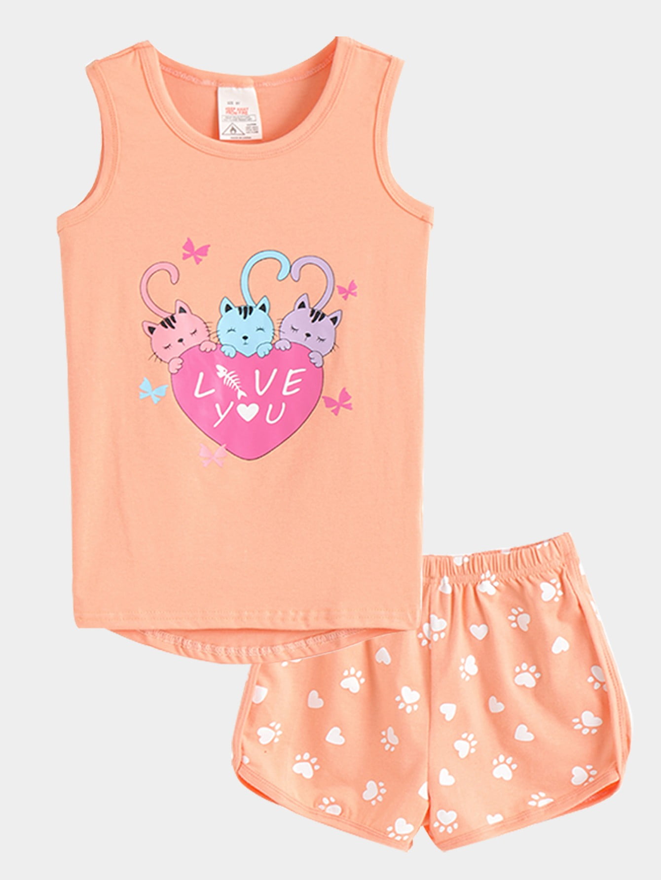 MyFav Girls Tank Top PajamasSize 6 8 10 12 14 Summer Shorts Printed