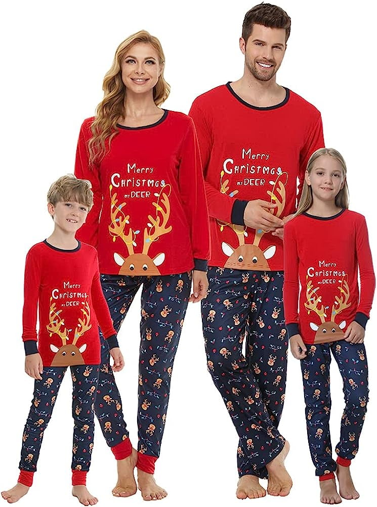 MyFav Matching Family Christmas Pajamas Set, Xmas Holiday