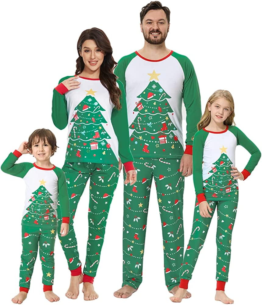 MyFav Matching Family Christmas Pajamas Set Soft Holiday Clothes Sleepwear