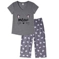 thumbnail image 1 of MyFav Women's Capri Pajama Sets Plus Size Sleepwear Top with Capri Pants 2 Piece Loungewear Set,2XL, 1 of 7