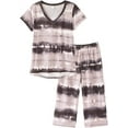 thumbnail image 1 of MyFav Women's Capri Pajama Sets Plus Size Sleepwear Top with Capri Pants 2 Piece Loungewear Set,3XL, 1 of 4