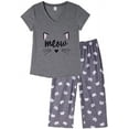 thumbnail image 1 of MyFav Women's Capri Pajama Sets Plus Size Sleepwear Top with Capri Pants 2 Piece Loungewear Set,S, 1 of 5
