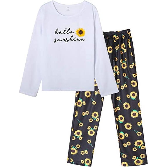 MyFav Women's Pajama Set Long-Sleeve Sleepwear Set Warm Cute Plus Size Loungewear with Adjustable Waistband,XS-3XL