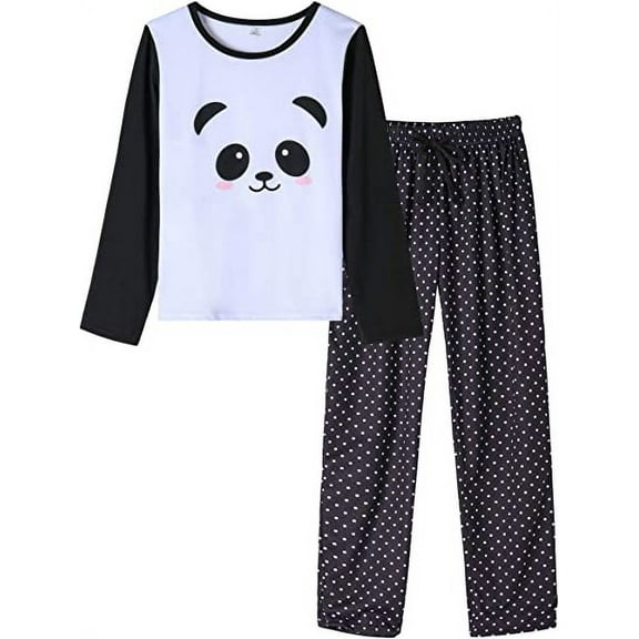 MyFav Women's Christmas Pajama Set Long-Sleeve Sleepwear Set Warm Cute Plus Size Loungewear with Adjustable Waistband,XS-3XL