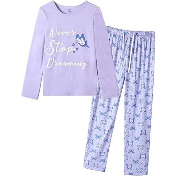 MyFav Women's Christmas Pajama Set Long-Sleeve Sleepwear Set Warm Cute Plus Size Loungewear with Adjustable Waistband,XS-3XL