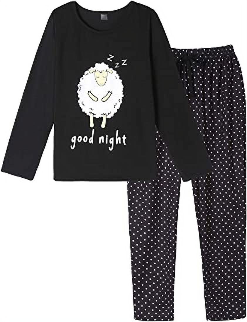 Lu’s Chic Women’s Christmas Pajama Set - 2-Piece Cotton Long Sleeve PJs With Pockets