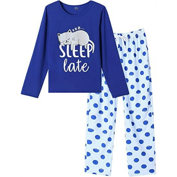 MyFav Women's Christmas Pajama Set Long-Sleeve Sleepwear Set Warm Cute Plus Size Loungewear with Adjustable Waistband,XS-3XL