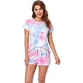 thumbnail image 1 of MyFav Women's Cute Cartoon Print Tee and Shorts Pajama Set,XL, 1 of 4