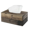 thumbnail image 1 of MyGift 10-inch Rectangular Dark Torched Wood Tissue Box, Rustic Holder, 1 of 7