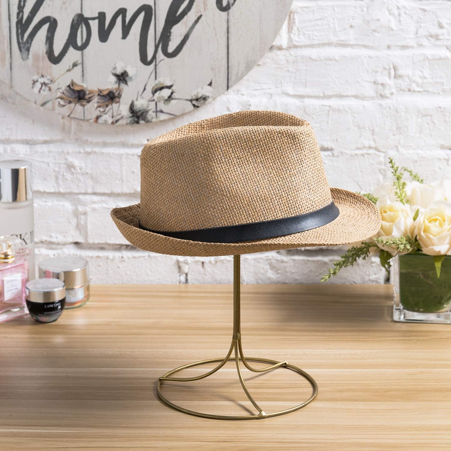 MyGift 11 Inch Modern Gold Wire Metal Display Hat Rack