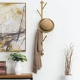 thumbnail image 1 of MyGift 2.5-Foot Gold Metal Wall Mounted Coat /Hat Rack, Modern Tree Banch Style, 1 of 6