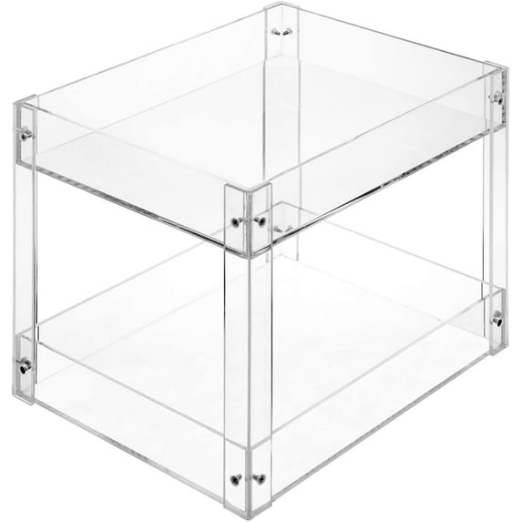 MyGift 2-Tier Clear Acrylic Desktop Document Rack, Modern File Folder Tray