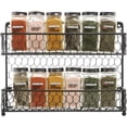 thumbnail image 1 of MyGift 2 Tier Country Style Wall Mount Spice Rack, Jars Organizer, Black, 1 of 4