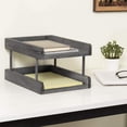 thumbnail image 1 of MyGift 2-Tier Rustic Gray Wood Office Desktop Document Organizer, 1 of 6