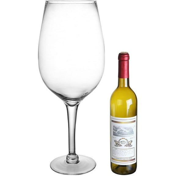 MyGift 20-Inch Giant Clear Wine Glass Novelty Stemware/Champagne Magnum Chiller/Fish Bowl