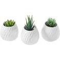 thumbnail image 1 of MyGift 3 Piece 4-Inch Golf Ball-Inspired Wall-Mountable Planters, White Ceramic, 1 of 7
