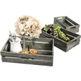thumbnail image 1 of MyGift 3 Piece Farmhouse Style Wood Storage Crates, Gray, 1 of 6
