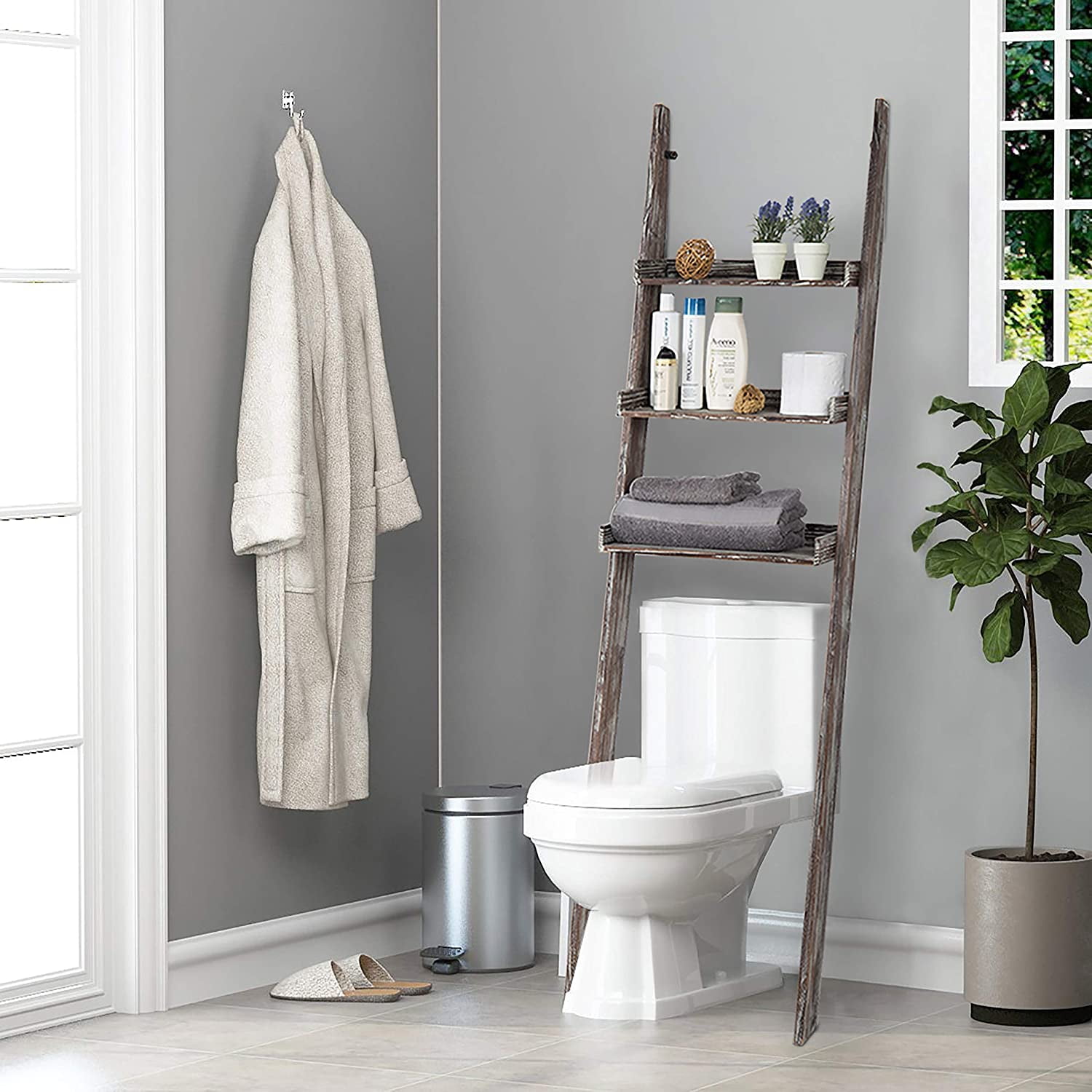 Over-the-toilet Ladder Shelf – TheRusticFurniture